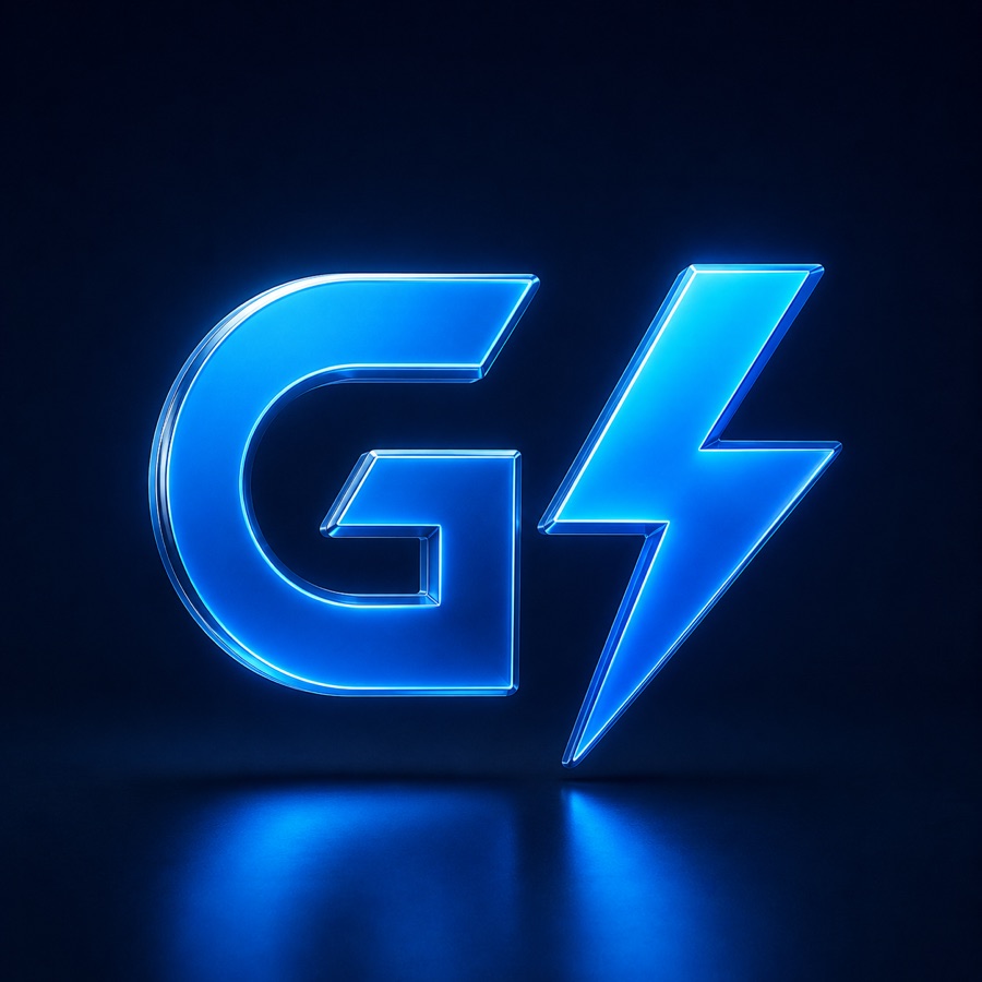 Logo GiVoltX em 3D — raio de energia