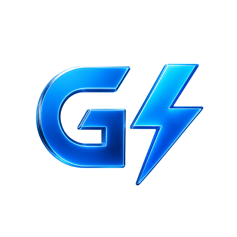 Logo GiVoltX em 3D, raio de energia